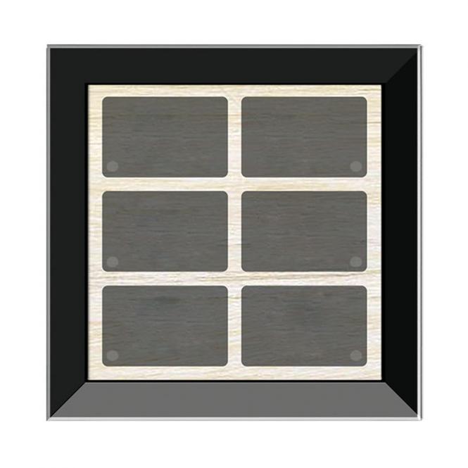 GT6 avec cadre étroit, noir, avec 6 touches, 6 LED, TS intégré. 