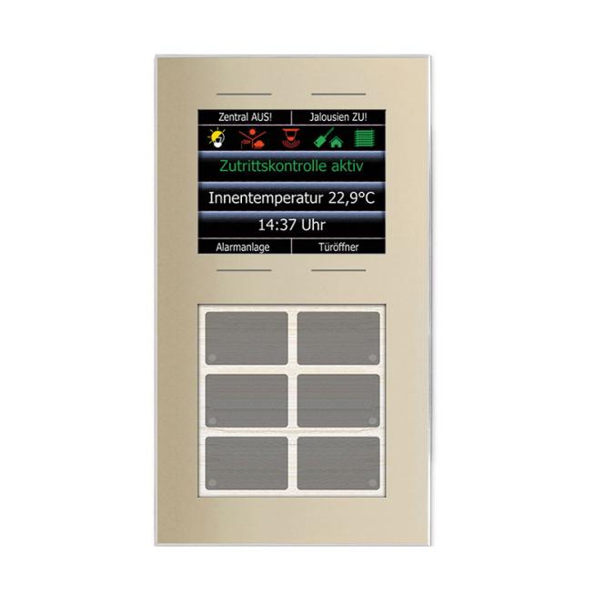 GT champagner mit 6 + 4 Tasten, 6 LEDs + 2,8-Zoll Farbdisplay, integr. TS 