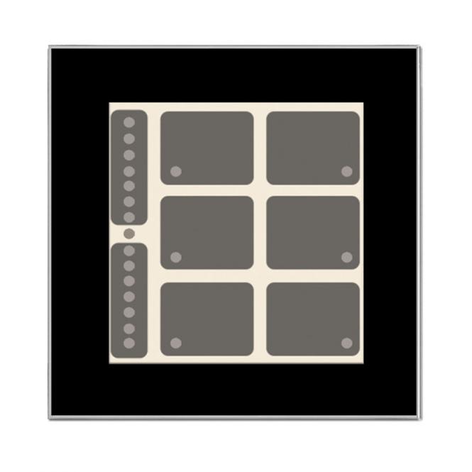 GT schwarz, mit 6 + 2 Tasten, 6 LEDs, BarGraph LED, integr. TS 