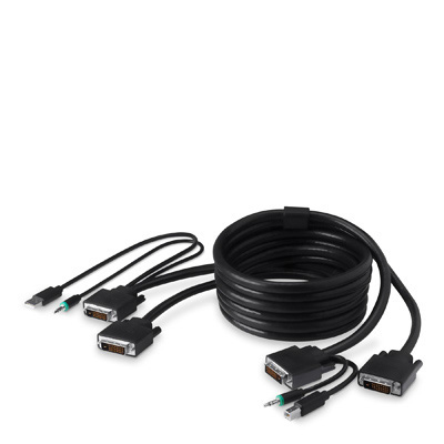 Secure KVM Cable Kit, Dual DVI, USB + Audio, 3,0m 