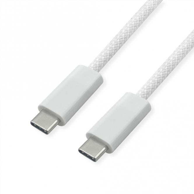 USB4 Gen3x2 Kabel, CC, ST/ST, 40Gbit/s, 240W, weiß, 2m 