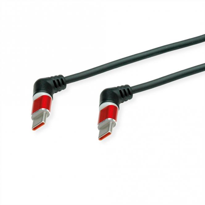 Câble USB 2.0, C-C, M/M, rotation à 360°, rouge/noir, 2m 