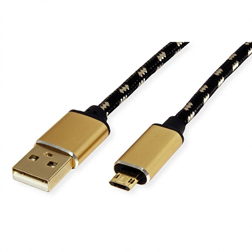 Câble GOLD USB 2.0, type A mâle vers micro B mâle, réversible 