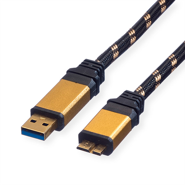 GOLD USB 3.2 Gen 1 Kabel, USB A zu Micro B, ST/ST, 2,0m 