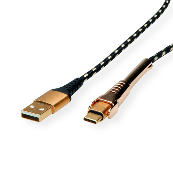 GOLD Câble de charge et synchronisation USB 2.0 type A-C, M/M, avec fonct 