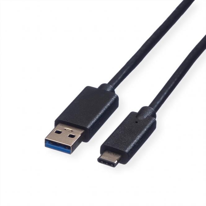 Câble USB 3.2 Gen 1, USB A-C, ST/ST, noir, 2m 