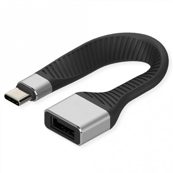 Câble USB 3.2 Gen 2 en silicone, C-A, M/F, 10Gbit/s, Emark, noir, 11cm 