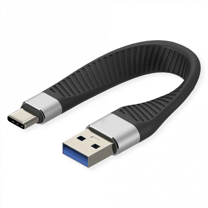 Câble USB 3.2 Gen 2 en silicone, C-A, M/M, 10Gbit/s, Emark, noir, 11cm 
