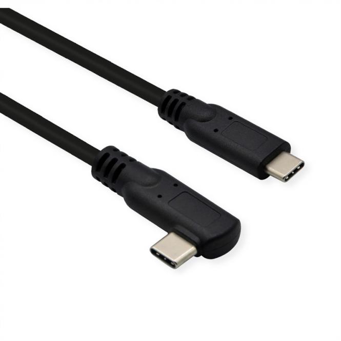 USB 3.2 Gen 2x2 Kabel, Emark, C-C, ST/ST, 20Gbit/s, 100W, gewinkelt, schw 