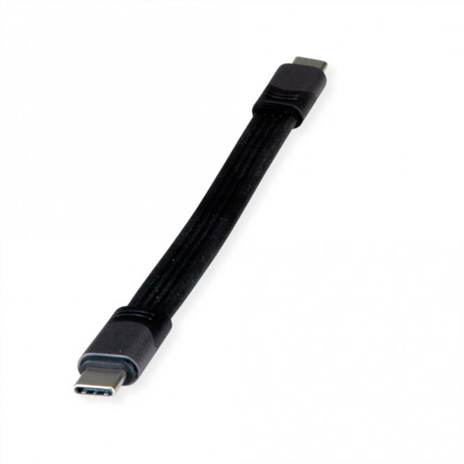 USB4 Gen3x2 Kabel, Emark, Flach, C-C, ST/ST, 40Gbit/s, 100W, schwarz, 15cm 