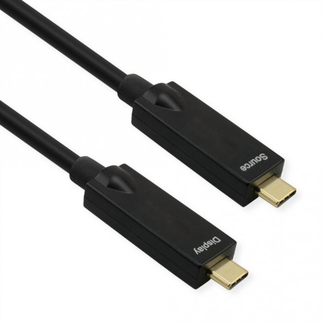 USB 3.2 Gen 2 Kabel, AOC, C-C, ST/ST, 10Gbit/s, 4K60Hz, PD (Power Delivery) 60W, schwarz, 10m 