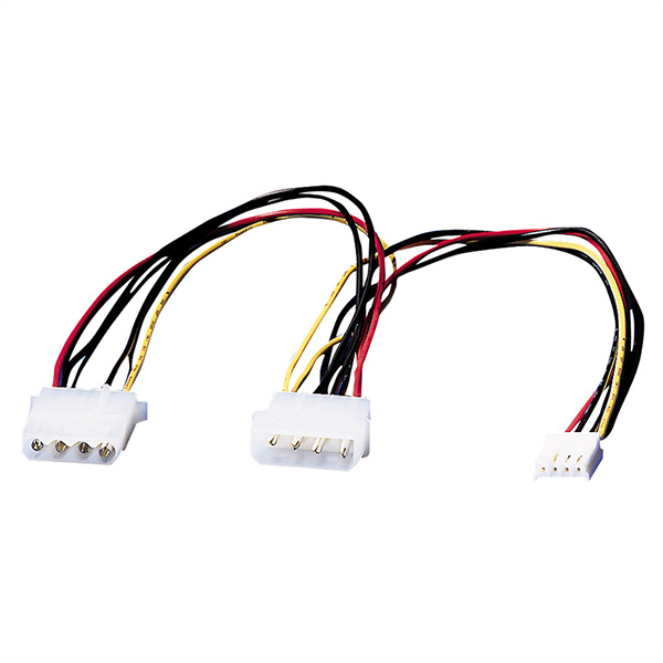 Câble en Y 4 pôles HDD / 4 pôles HDD + 4 pôles FDD, 0,3m 