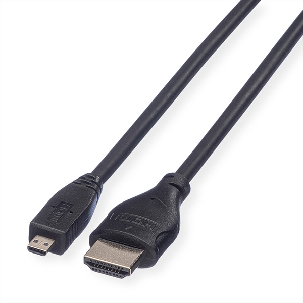 HDMI High Speed Kabel, mit Ethernet, HDMI Stecker zu Micro HDMI Stecker, 2,0m 