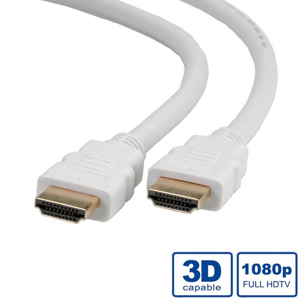 HDMI High Speed Kabel, mit Ethernet, weiß 