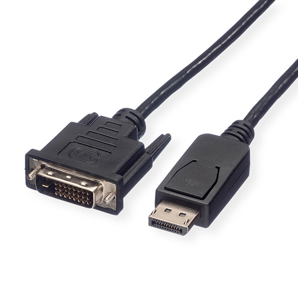 DisplayPort Kabel, DP Stecker zu DVI Stecker, schwarz, 1,5m 