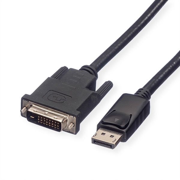 DisplayPort Kabel, DP Stecker zu DVI Stecker, LSOH, schwarz, 1,5m 