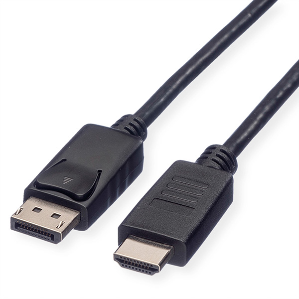 DisplayPort Kabel, DP Stecker zu HDTV Stecker, schwarz, 1,5m 