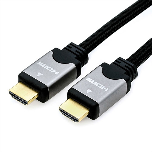 HDMI High Speed Kabel mit Ethernet, schwarz/silber 
