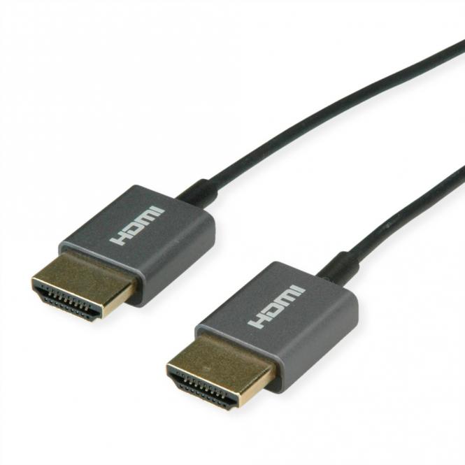 8K HDMI Ultra HD Kabel mit Ethernet, ST/ST, ultra-slim, koaxial, schwarz, 1,5m 