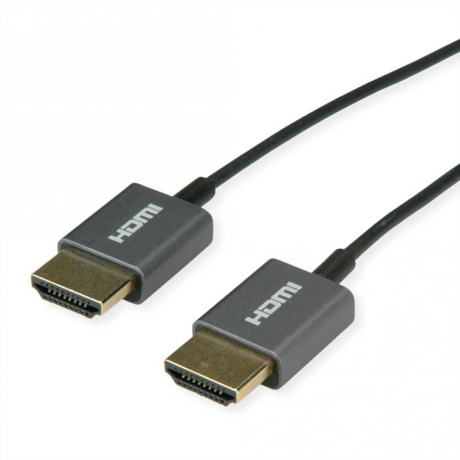 4K HDMI Ultra HD Kabel mit Ethernet, ST/ST, ultra-slim, koaxial, schwarz, 2m 