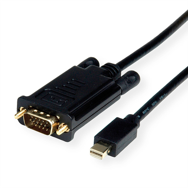 Câble Mini DisplayPort-VGA, MiniDP M - VGA M, noir, 1,0m 