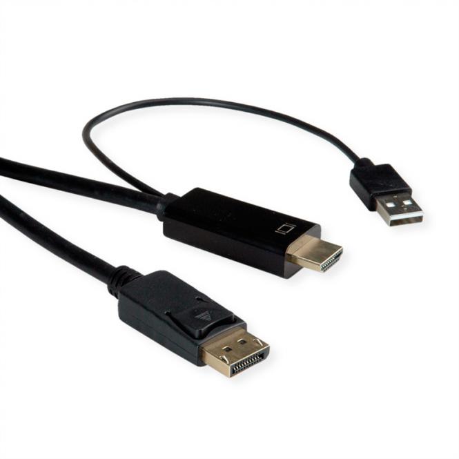 HDMI-Kabel UltraHDTV - DisplayPort, ST/ST, schwarz, 1m 