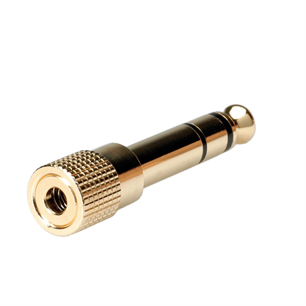 Adaptateur stéréo GOLD 6,35mm mâle vers 3,5mm femelle 