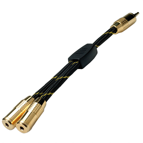 Câble adaptateur GOLD 3,5mm, 1x ST, 2x BU, 0,15m 