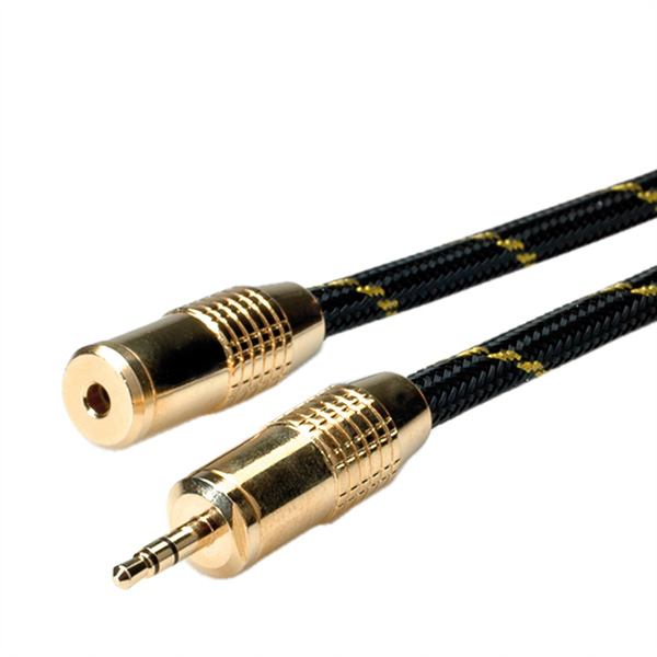 3,5mm GOLD Audio-Verlängerungskabel, Stecker/Buchse, 10,0m 
