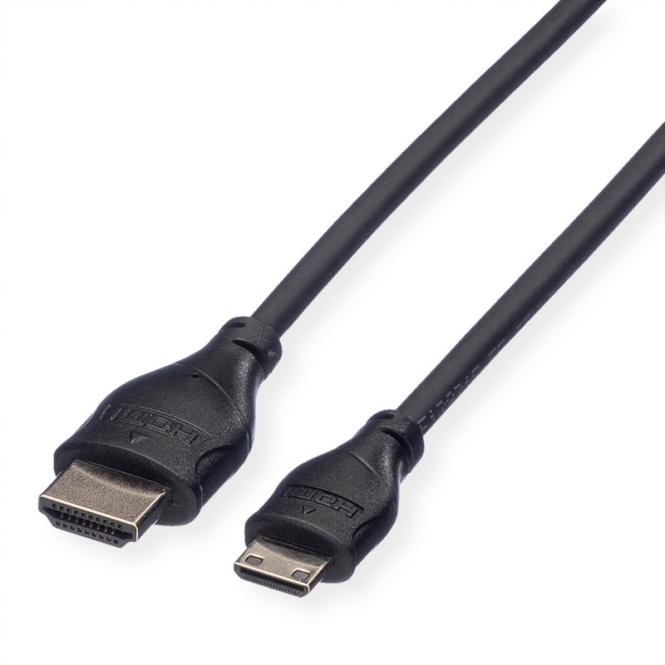 HDMI High Speed Kabel mit Ethernet, HDMI ST - Mini HDMI ST, 2m 