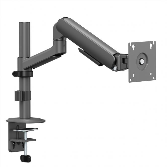 Monitorarm mit Mast zur Tischbefestigung, Mechanische Feder, 17-32 Zoll, max. 10kg, schwarz 