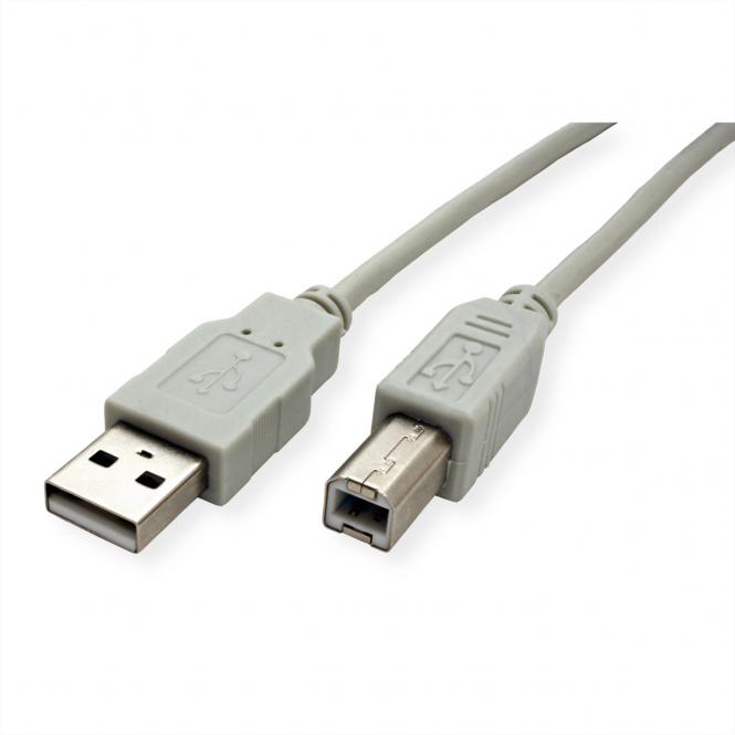 USB 2.0 Kabel, Typ A-B, beige, 4,5m 