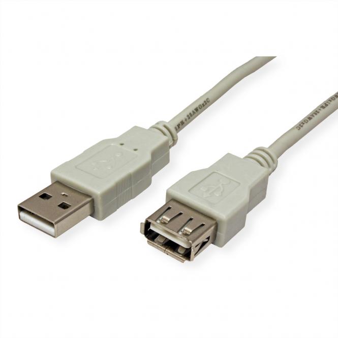 USB 2.0 Verlängerungskabel, Typ A-A, ST/BU, beige, 1,8m 