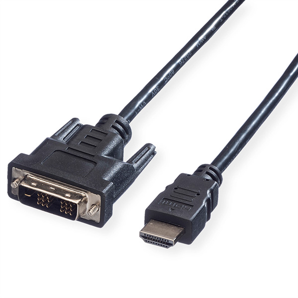 Câble de raccordement pour écran DVI (18+1) M /HDMI M, noir, 1,5m 