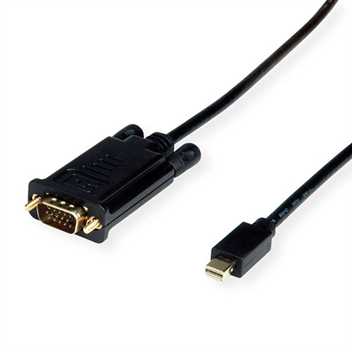 Kabel Mini DisplayPort zu VGA, Mini DP Stecker zu VGA Stecker, schwarz 