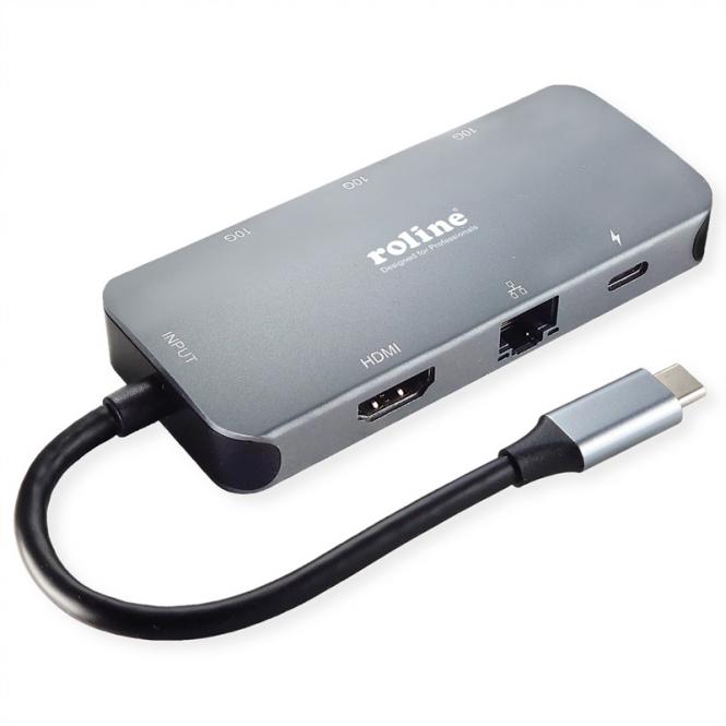 Station d'accueil USB 3.2 Gen 2 multiports de type C, HDMI 4K, LAN 