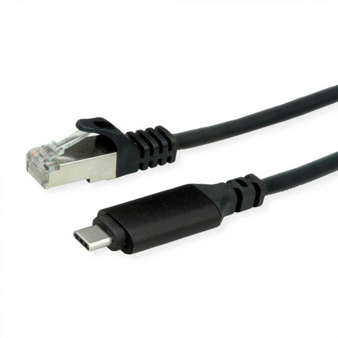 USB 3.2 Gen 2 Typ C zu Gigabit Ethernet Konverterkabel, schwarz, 5m 