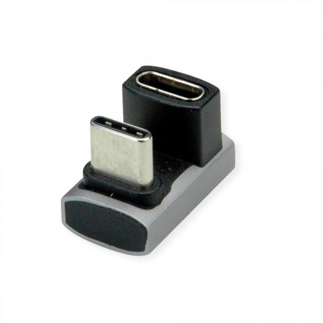 Adaptateur USB4 Gen 3x2, Aluminium, 360°, Type C, M/F, argent 