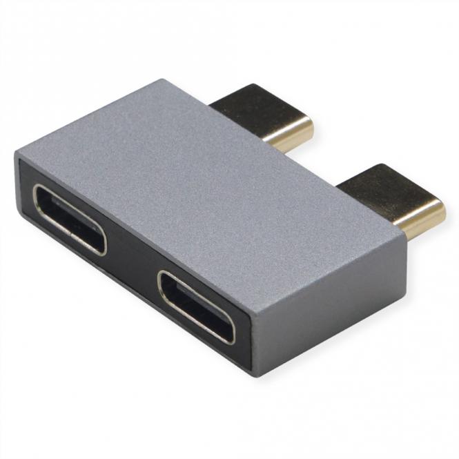 Adaptateur USB 3.2 Gen 2, 2x USB Type C - 2x USB Type C, M/F, argent 