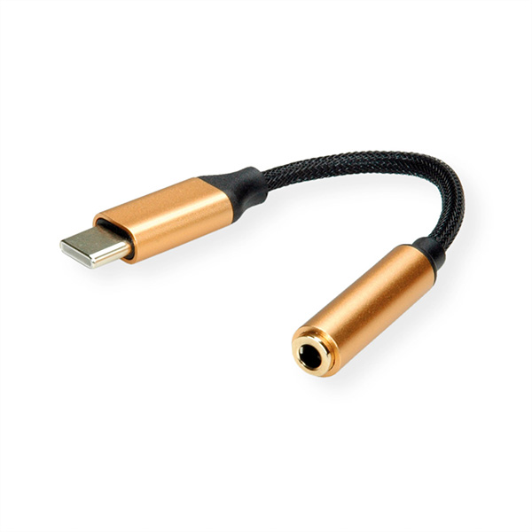 GOLD Adaptateur Type C - 3,5mm Audio, M/F, 0,13m 