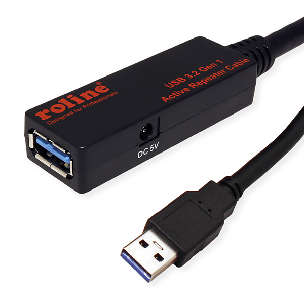 USB 3.2 Gen 1 Aktives Repeater Kabel, schwarz, 10,0m 