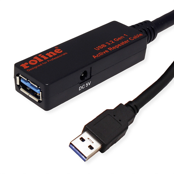 USB 3.2 Gen 1 Aktives Repeater Kabel, schwarz, 15,0m 