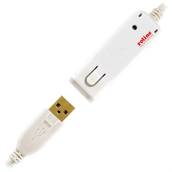 Rallonge USB 2.0 blanche pour 12.04.1085, 12m 
