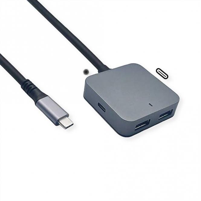Hub USB 3.2 Gen 2, 4 ports (2x A+ 2x C) avec câble prolongateur, 3m 