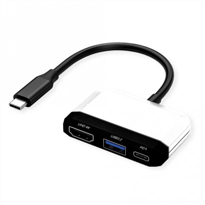 Display Adapter USB Typ C - HDMI, USB 3.2 Gen 1 Typ A, Typ C PD 