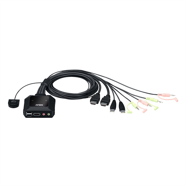 CS22H Commutateur KVM câble HDMI 4K USB 2 ports avec sélecteur de port dist 