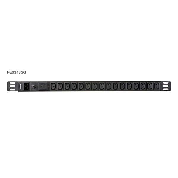 PE0216SG 0U 16A 16-Port Basic PDU mit Überspannungsschutz 