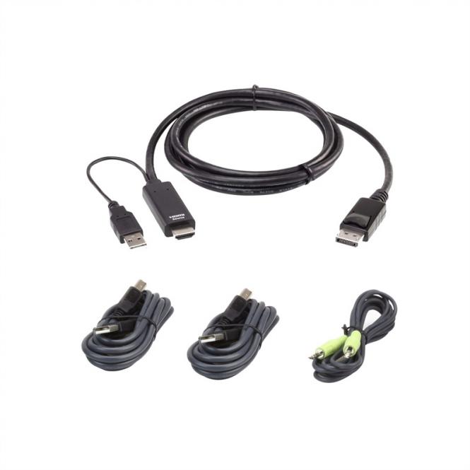2L-7D02UHDPX4 HDMI zu DP KVM KabelKit, True 4K 