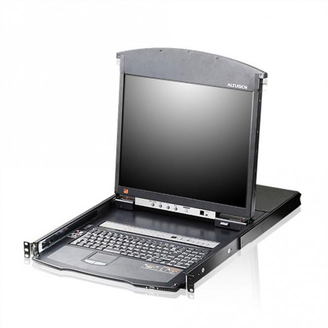 Commutateur KVM sur IP KL1508AiM, 8 ports, écran LCD 43cm, VGA, PS/2-USB, disposition ES 