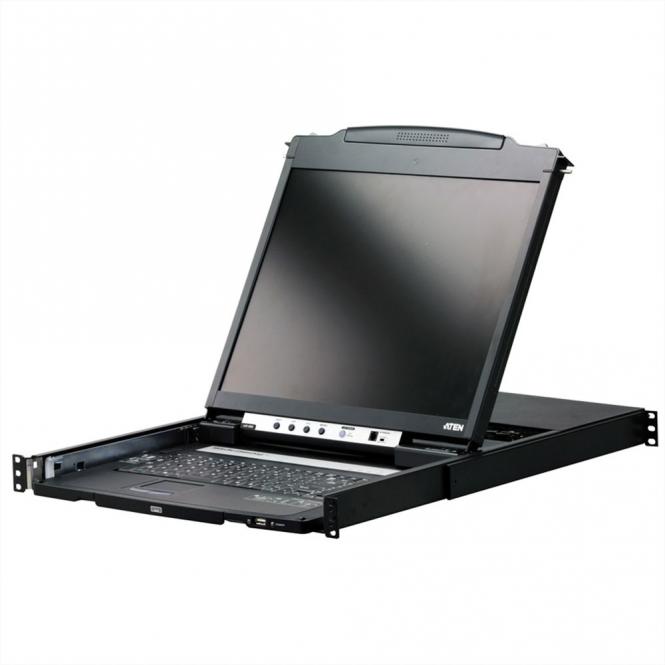 CL5800N KVM-Konsole, 48cm LCD, VGA, PS/2-USB, Peripheral Port, IT-Layout 